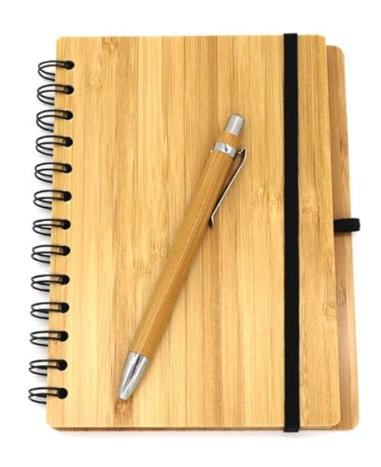 Eco-friendly and Stylish Bamboo Notebook Diary Comes With 100 Sheet/200 Pages and 1 Bamboo Ball Pen- A5 Liner Notebook/Diary 80 GSM