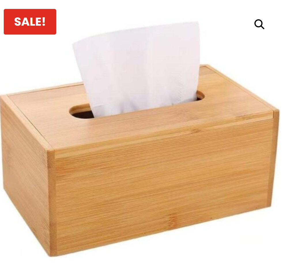 Bamboo Tissue Box - 20x12x7.5cm