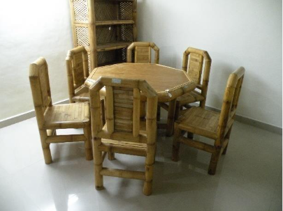 Hexagonal Tea Table Set Six chairs