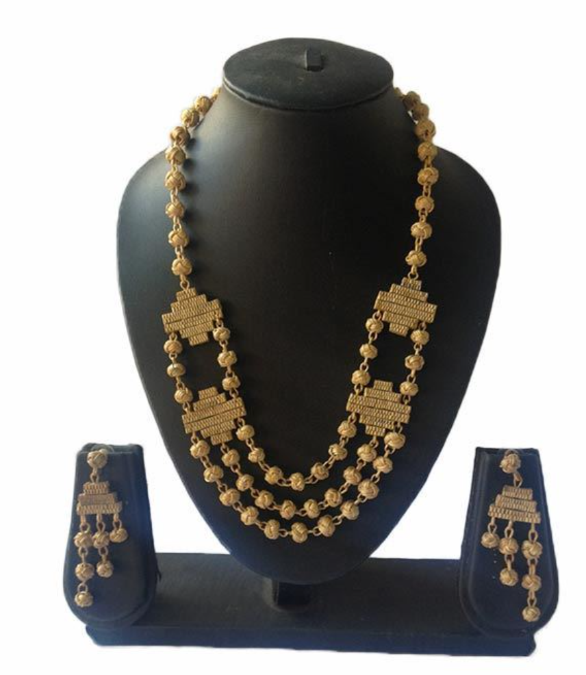 Bamboo Handmade Necklace With Earing Set