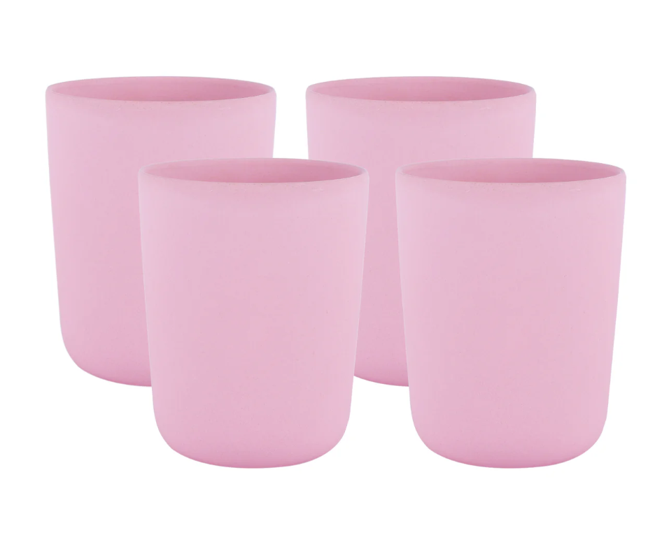 Pretty Pink Bamboo Glass -Set of 4- Classic Collection